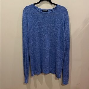 Scotch & Soda Blue Long Sleeve Linen Shirt Size Medium